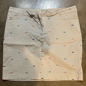 Hannah Cream Mini Skirt with Multicolor Embroidery